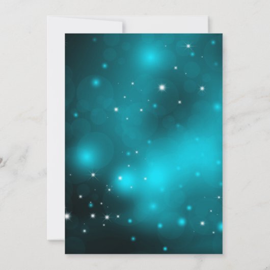 Crystal Snowflake Blauwgroen kerstfeest Uitnodigin Kaart (Achterkant)