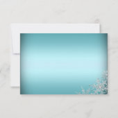 Crystal Snowflake Blue Christmas Party RSVP (Achterkant)