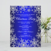 Crystal Snowflake Blue-kerstfeest uitgenodigd Kaart (Staand voorkant)