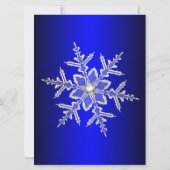Crystal Snowflake Blue-kerstfeest uitgenodigd Kaart (Achterkant)