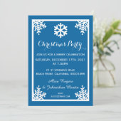 Crystal Snowflake Christmas Party Invitation Kaart (Staand voorkant)