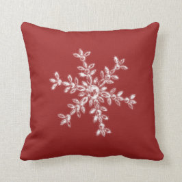 Crystal Snowflake Holiday Cushion in rood Kussen