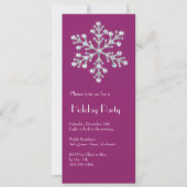 Crystal Snowflake Holiday Invitation (magenta) Kaart (Voorkant)