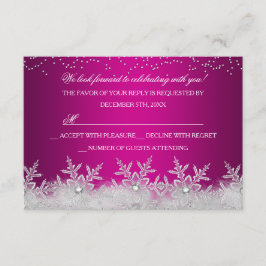Crystal Snowflake Hot Pink Christmas Party RSVP