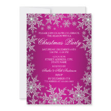 Crystal Snowflake Hot Pink kerstparty uitgenodigd