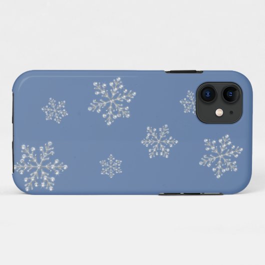 Crystal Snowflake iPhone 5 Hoesje (blauw) (Achterkant (horizontaal))
