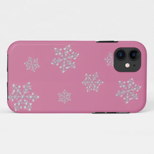 Crystal Snowflake iPhone 5 Hoesje (roze) (Achterkant (horizontaal))