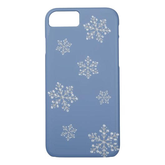 Crystal Snowflake iPhone 7 hoesje (blauw) (Achterkant)