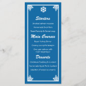 Crystal Snowflake-kerstmenu Menu (Achterkant)