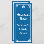 Crystal Snowflake-kerstmenu Menu (Voorkant / Achterkant)