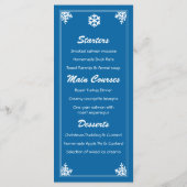 Crystal Snowflake-kerstmenu Menu (Achterkant)