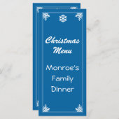 Crystal Snowflake-kerstmenu Menu (Voorkant / Achterkant)