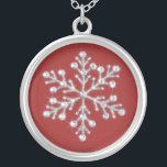Crystal Snowflake Ketting (rood)<br><div class="desc">De mousserende kristallen en de shimmerende kralen versieren de fotoillustratie op dit ketting. Het is een mooie memento voor elk meisje op het bruiloft feest.</div>