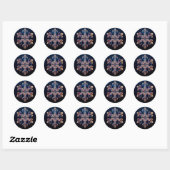 Crystal Snowflake-ontwerp Ronde Sticker (Vel)