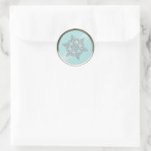 Crystal Snowflake op Aqua Seal Ronde Sticker (Tas)