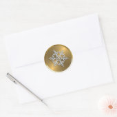 Crystal Snowflake op Gold Seal Ronde Sticker (Envelop)