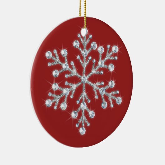 Crystal Snowflake Ornament (rood) (Rechts)