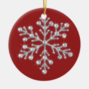 Crystal Snowflake Ornament (rood)