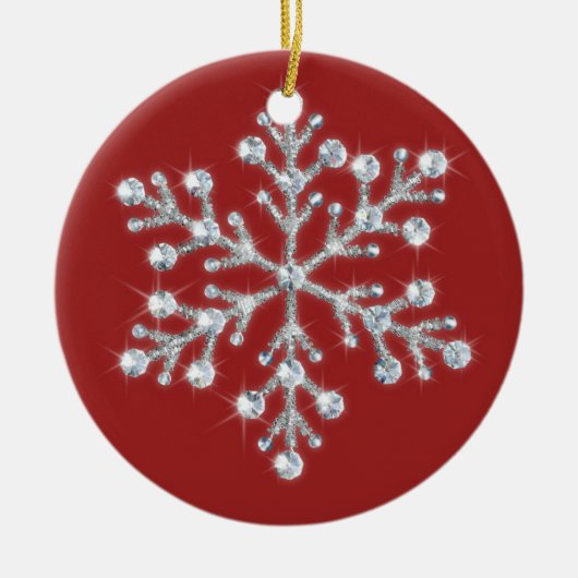 Crystal Snowflake Ornament (rood) (Voorkant)