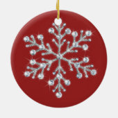 Crystal Snowflake Ornament (rood) (Achterkant)