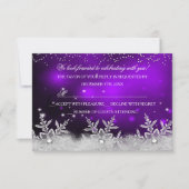 Crystal Snowflake Paarse kerstfeest RSVP Kaart (Voorkant)