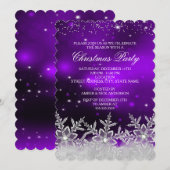 Crystal Snowflake Paarse kerstfeestdag Kaart (Voorkant / Achterkant)