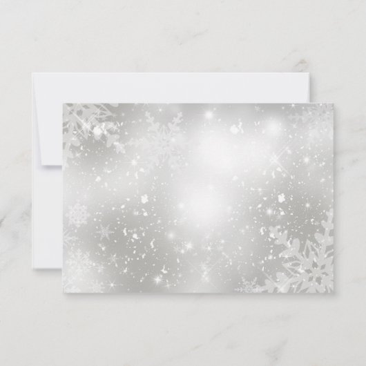 Crystal Snowflake Red Christmas Holiday RSVP (Achterkant)