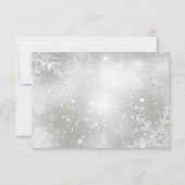 Crystal Snowflake Red Christmas Holiday RSVP Kaartje (Achterkant)