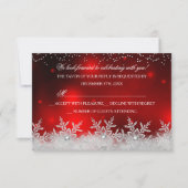 Crystal Snowflake Red Christmas Party RSVP (Voorkant)