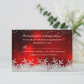 Crystal Snowflake Red Christmas Party RSVP (Staand voorkant)
