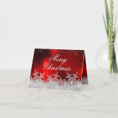 Crystal Snowflake Red Kerstmis Kaart (Voorkant)