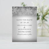 Crystal Snowflake Silver Winter behalve de datum Save The Date (Staand voorkant)