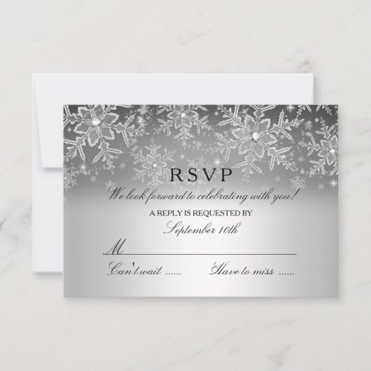 Crystal Snowflake Silver Winter RSVP (Voorkant)