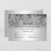 Crystal Snowflake Silver Winter RSVP (Voorkant / Achterkant)