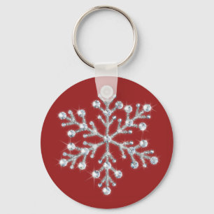 Crystal Snowflake Sleutelhanger (rood)