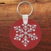 Crystal Snowflake Sleutelhanger (rood) (Voorkant)