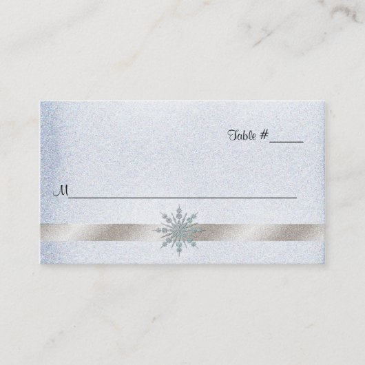 Crystal Snowflake Wedding Receptie Place Card Plaatskaartje (Voorkant)