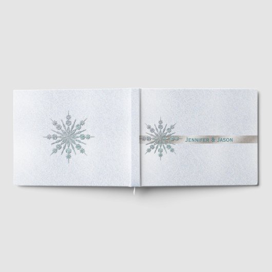 Crystal Snowflake Winter Weddenschap Gastenboek (Volledig)