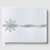 Crystal Snowflake Winter Weddenschap Gastenboek (Voorkant)