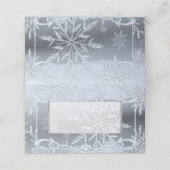 Crystal Snowflake Winter Wedding Gevouwen Plaats K Plaatskaartje (Buitenkant ongevouwen)