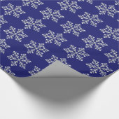 Crystal Snowflake Wrapping Paper - blauw Cadeaupapier (Hoek)