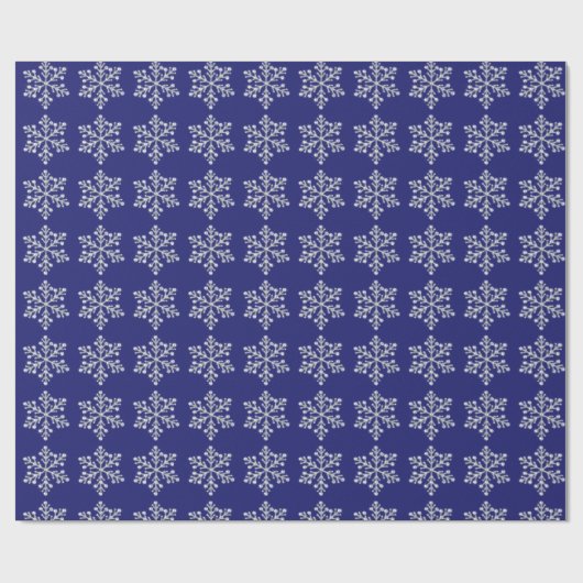 Crystal Snowflake Wrapping Paper - blauw Cadeaupapier (Vlak)
