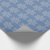 Crystal Snowflake Wrapping Paper - blauw Cadeaupapier (Hoek)