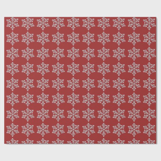 Crystal Snowflake Wrapping Paper - red Cadeaupapier (Vlak)