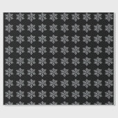 Crystal Snowflake Wrapping Paper - zwart Cadeaupapier (Vlak)