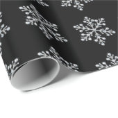 Crystal Snowflake Wrapping Paper - zwart Cadeaupapier (Rol Hoek)