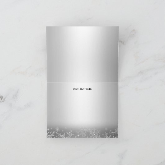 Crystal Snowflake Zilveren Winter Bedankt Card (Binnen)