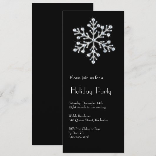 Crystal Snowflake (zwart) Kaart (Voorkant / Achterkant)
