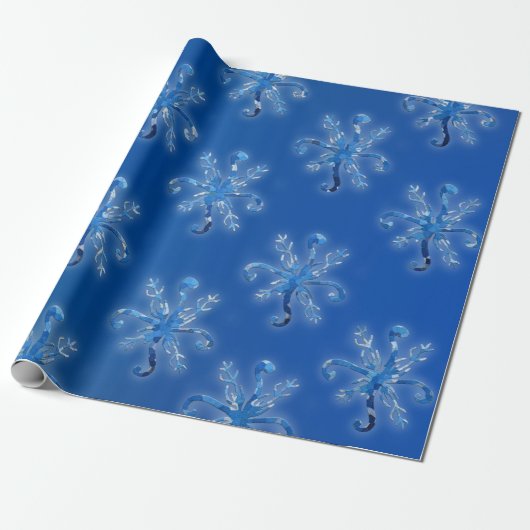 Crystal Snowflakes Cadeaupapier (Uitgerold)