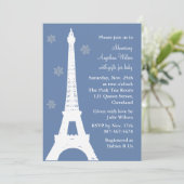 Crystal Snowflakes in Parijs (blauw) Kaart (Staand voorkant)